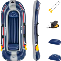 Bestway Hydro Force Treck X3 Schlauchboot Set 5 teilig f&uuml;r 3 Erwachsene und Kind 307 x 126 x 39 cm