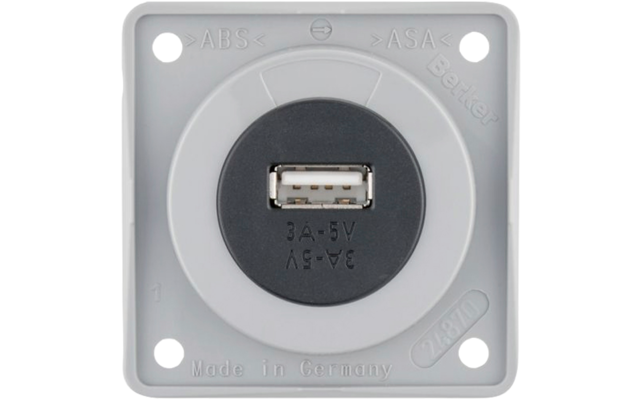Berker Integro Int. USB charging plug 3A - 5V gray glossy