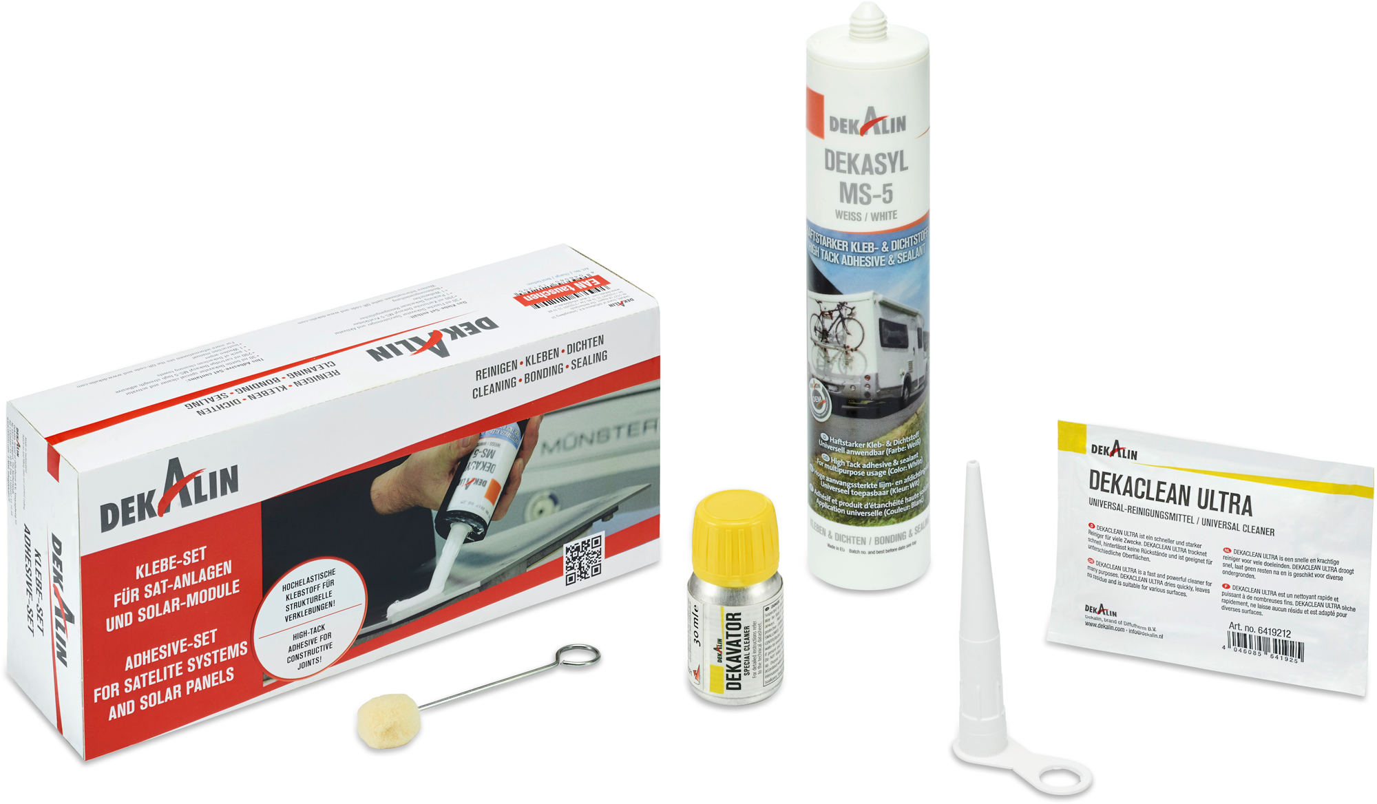 Dekalin 290ml Schwarzer Kleber-Set – DEKAsyl MS-5 Für Wohnmobil-Solaranlagen-Befestigung – Dauerelastisch & UV-beständig Dekalin Kleber-Set 290ml