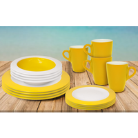 Omada Teller- und Sch&uuml;ssel-Set 16-tlg. gelb f&uuml;r 4 Personen
