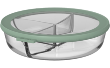 423665 - Mepal Cirqula Vorratsdose Meal-Prep-Tablett aus Borosilikatglas und luftdichtem Deckel 1000 ml nordic sage