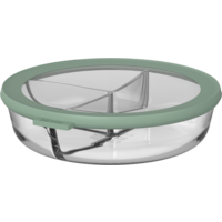 Mepal Cirqula Vorratsdose Meal-Prep-Tablett aus Borosilikatglas und luftdichtem Deckel 1000 ml nordic sage