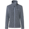 Grau melierte Jacke mit Reißverschluss und zwei Seitentaschen, Stehkragen und Kapuze
