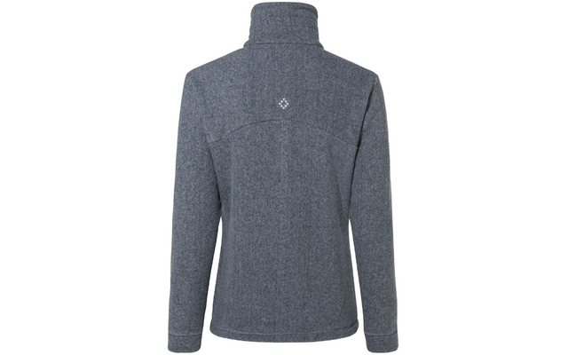 Graue Fleecejacke mit Stehkragen, Rückansicht
