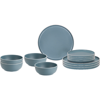 Brunner Midday Dolomit blue Geschirrset Melamin Mineral 12-teilig Porzellan-Touch Antirutsch BPA-frei