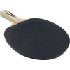 Schwarzer Tischtennisschläger mit orangefarbenem Griff