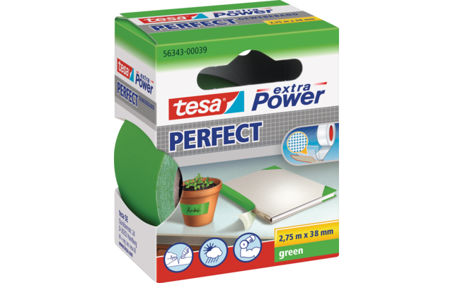 Cinta americana Tesa Extra Power Perfect 2,75 m × 38 mm verde