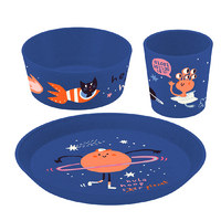 Koziol Kids Set children's tableware set 3-piece organic blue space