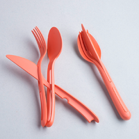 Koziol Klikk To Go clip bestekset 3-delig sterk koraal