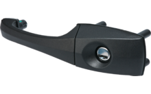 STS motorhome lock ArcH for STS / Zadi cylinder with outer handle black and inner lock left / white