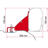 Fiamma F45s Kit de fixation Ducato Jumper Boxer toit sur&eacute;lev&eacute; &agrave; partir de 2006 L2H2