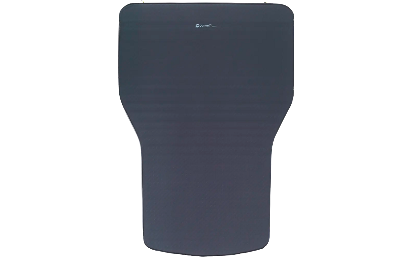 Donkergrijze rechthoekige mat met afgeronde hoeken en een vernauwing in het midden