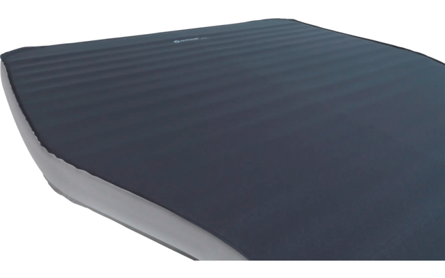 Donkerblauwe opblaasbare slaapmat met lichtgrijze rand