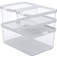 Rotho Cauma K&uuml;hlschrankorganizer Set 4 teilig 2 x 1,2 Liter / 2,15 Liter / 4,65 Liter