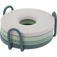 Set di sottobicchieri in silicone Berger con supporto verde