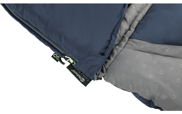 Outwell Contour Lux Deep Blue saco de dormir manta reversible 220 cm cremallera izquierda