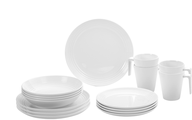 Brunner Melamine dinnerware set 16 pieces 4 persons spherica