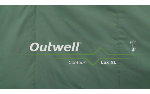 Sacco a pelo Outwell Contour Lux XL reversibile verde extra lungo 235 cm
