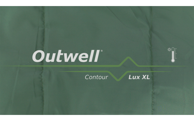 Sacco a pelo Outwell Contour Lux XL reversibile verde extra lungo 235 cm