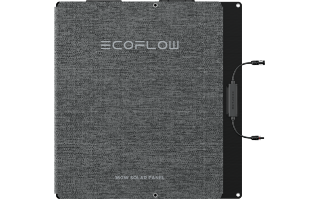 Quadratisches, graues Gerät mit der Aufschrift ECOFLOW und zwei Griffen seitlich