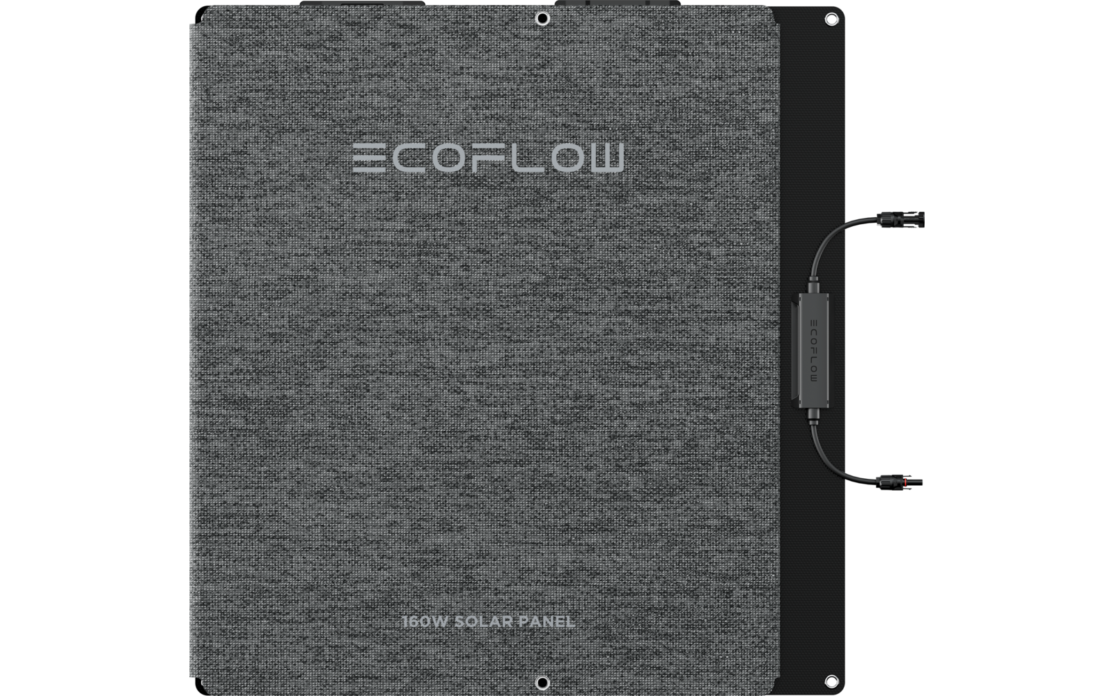 Quadratisches, graues Gerät mit der Aufschrift ECOFLOW und zwei Griffen seitlich