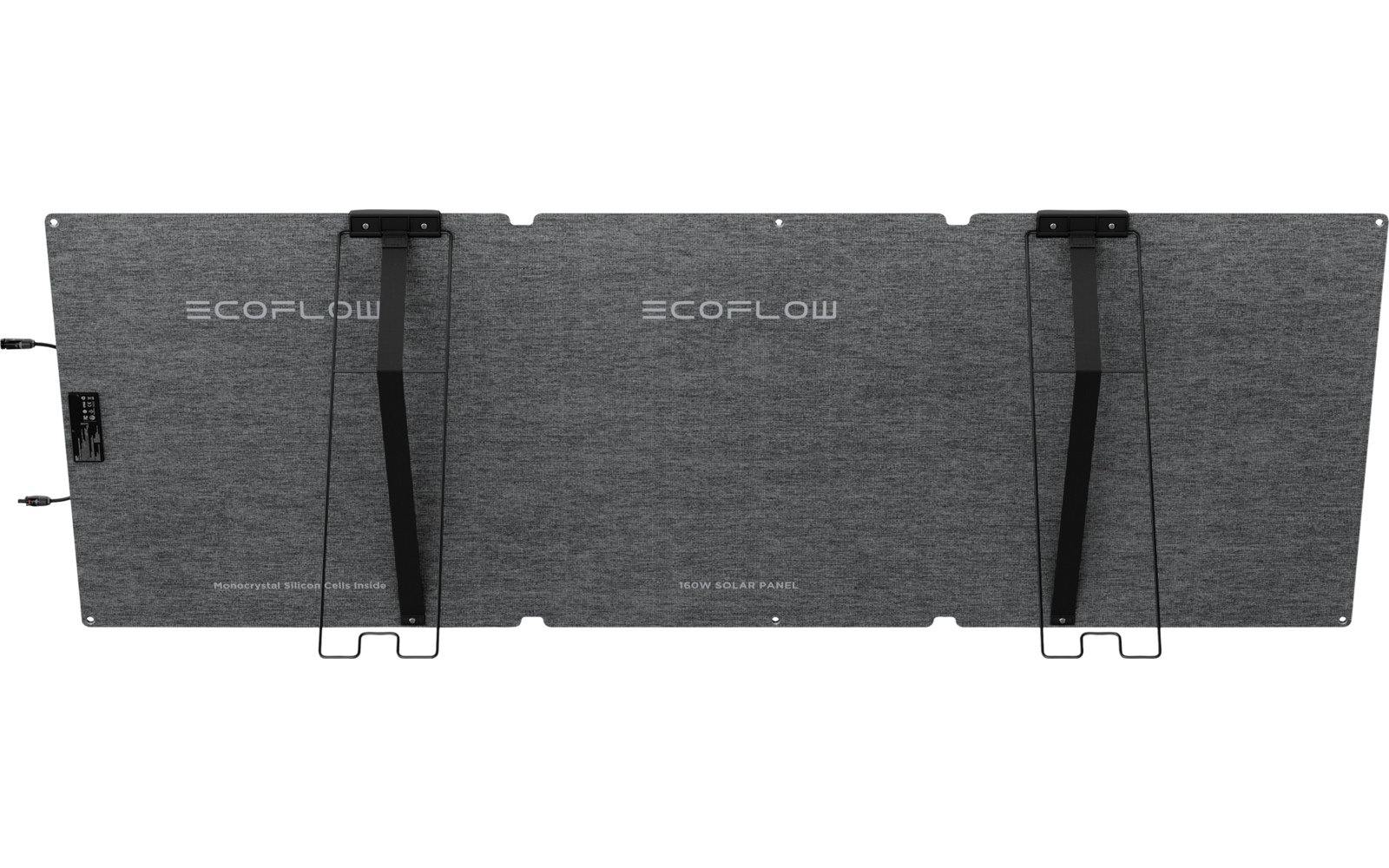 Vue arrière d'un grand écran rectangulaire avec supports et câbles