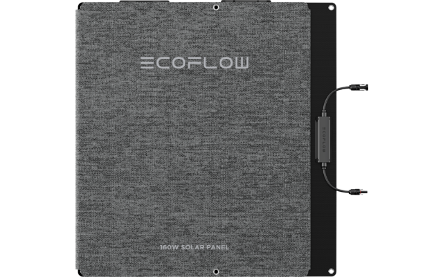 Appareil carré gris avec l'inscription ECOFLOW et deux poignées latérales