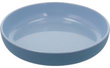 Blauw rond bord met licht verhoogde rand