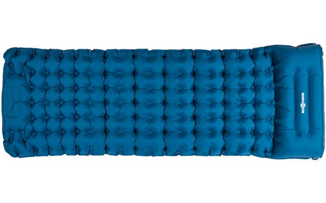 Brunner Moflate air mattress / air bed with integrated pump 200 x 70 cm blue