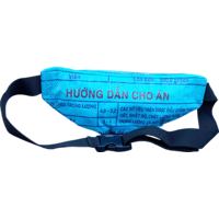 Sac banane en mat&eacute;riau de sacs de riz recycl&eacute;s bleu moyen Beadbags