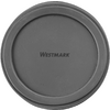 Disque circulaire gris avec une double bordure surélevée et l'inscription Westmark au centre