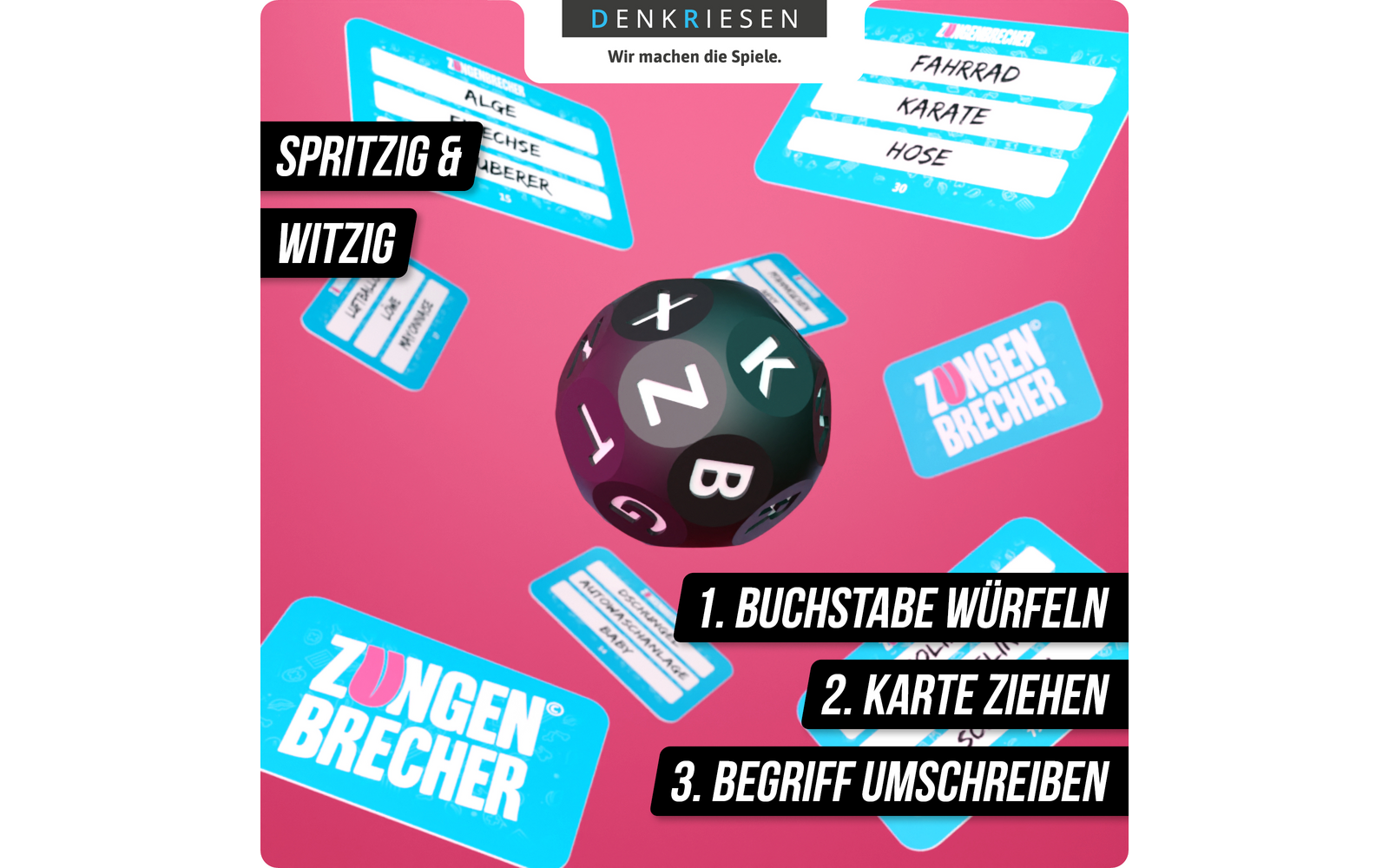 Product afbeelding Denkriesen Zungenbrecher Partyspiel Wortspiel ab 9 Jahren 1
