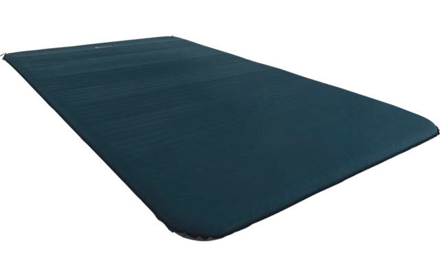 Donkerblauw opblaasbaar camping slaapmatje met iets verhoogde rand