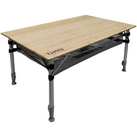 Tambu Bista Table de camping r&eacute;glable en hauteur en polyester recycl&eacute; 100 x 60 cm