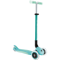 Globber Elite Lights Glow Dreirad Scooter h&ouml;henverstellbar mit LED Leuchtrollen dunkelmint 