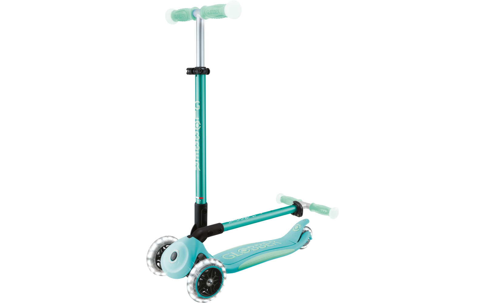 Produktbild Globber Elite Lights Glow Dreirad Scooter h&ouml;henverstellbar mit LED Leuchtrollen 1