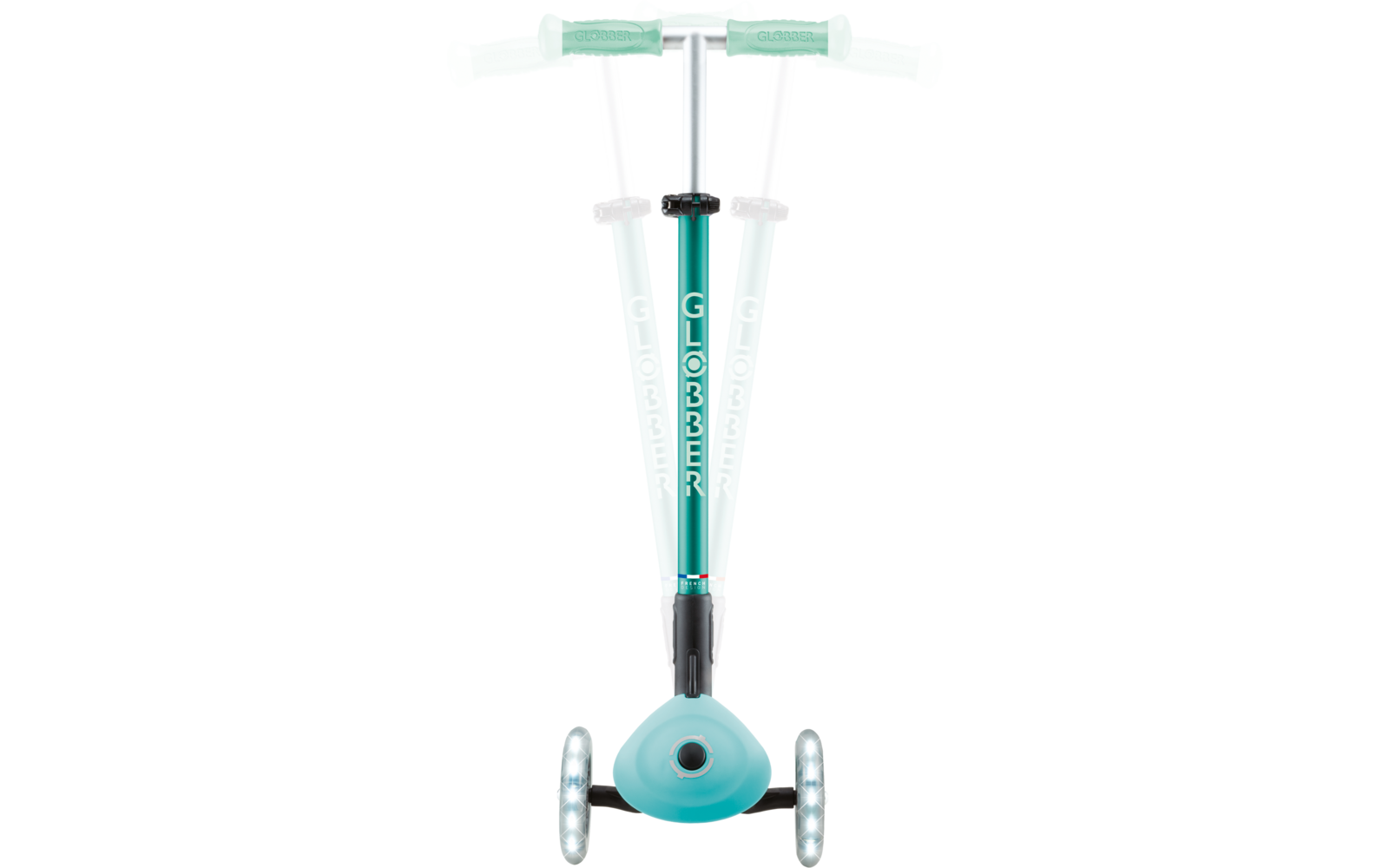 Produktbild Globber Elite Lights Glow Dreirad Scooter h&ouml;henverstellbar mit LED Leuchtrollen 1