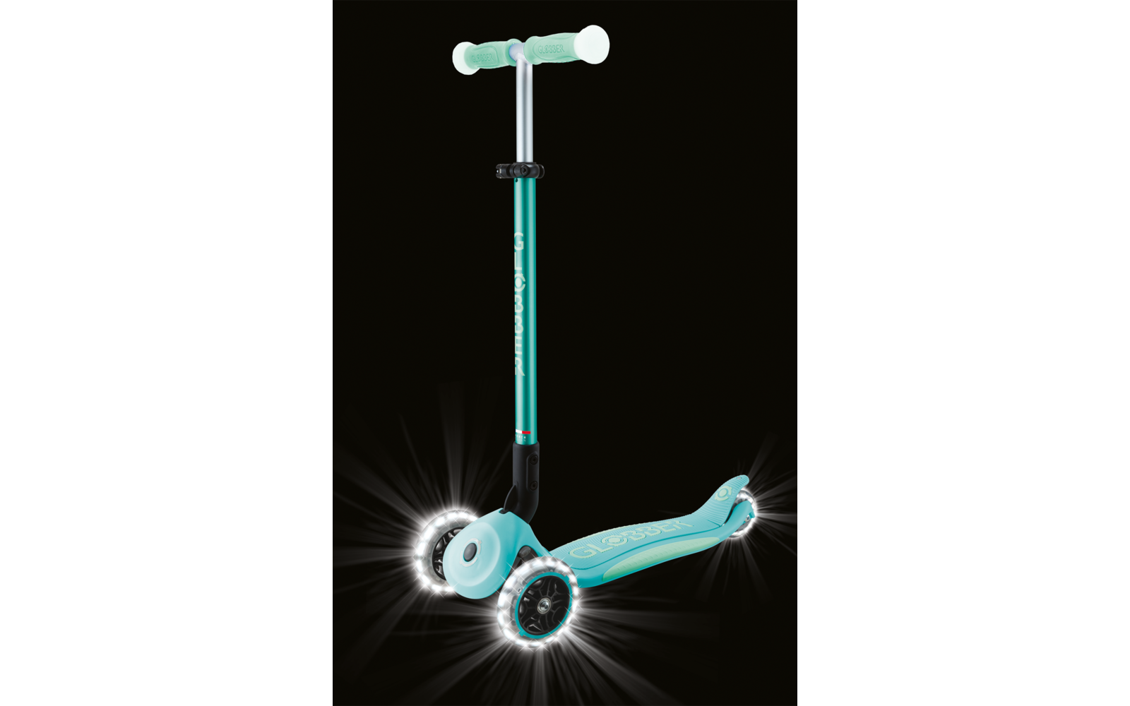 Produktbild Globber Elite Lights Glow Dreirad Scooter h&ouml;henverstellbar mit LED Leuchtrollen 1