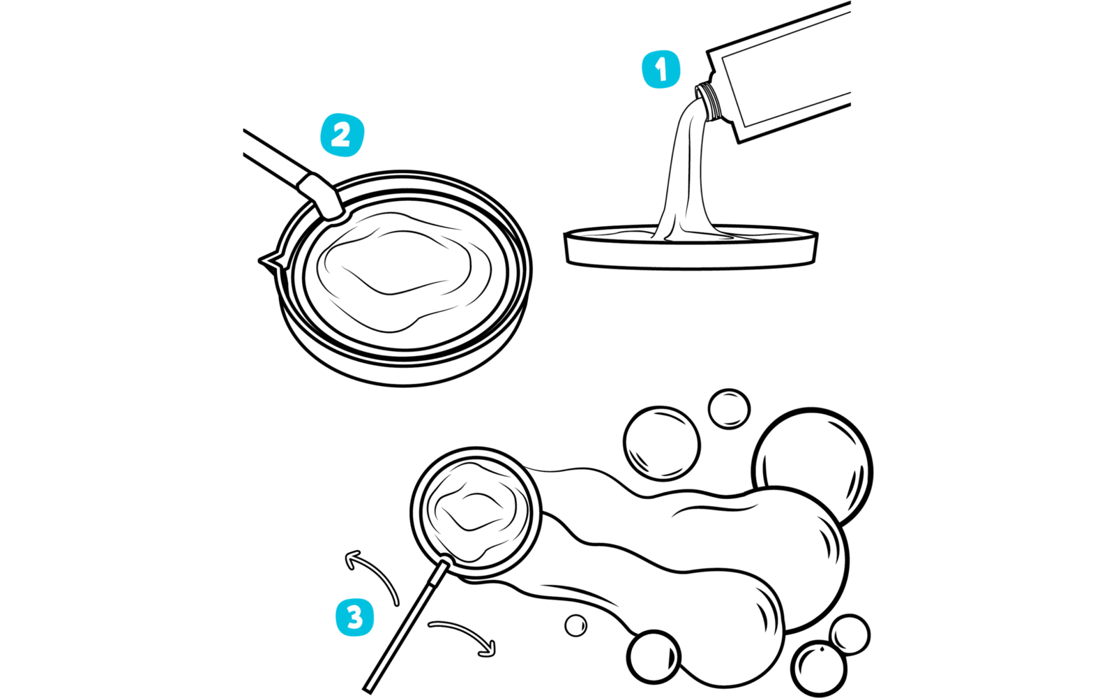 Produktbild alldoro Riesen Seifenblasen Set XXL Seifenblasenring 3 teilig 280 ml 1