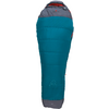 Sac de couchage bleu en forme de momie avec capuche grise