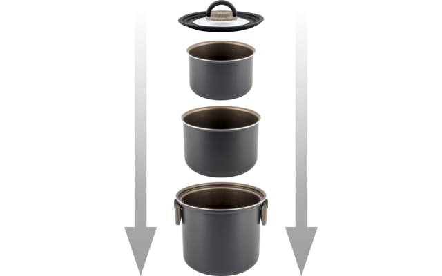 Produktbild Brunner Torralta Topfset stapelbar platzsparend f&uuml;r alle Herdarten geeignet 1
