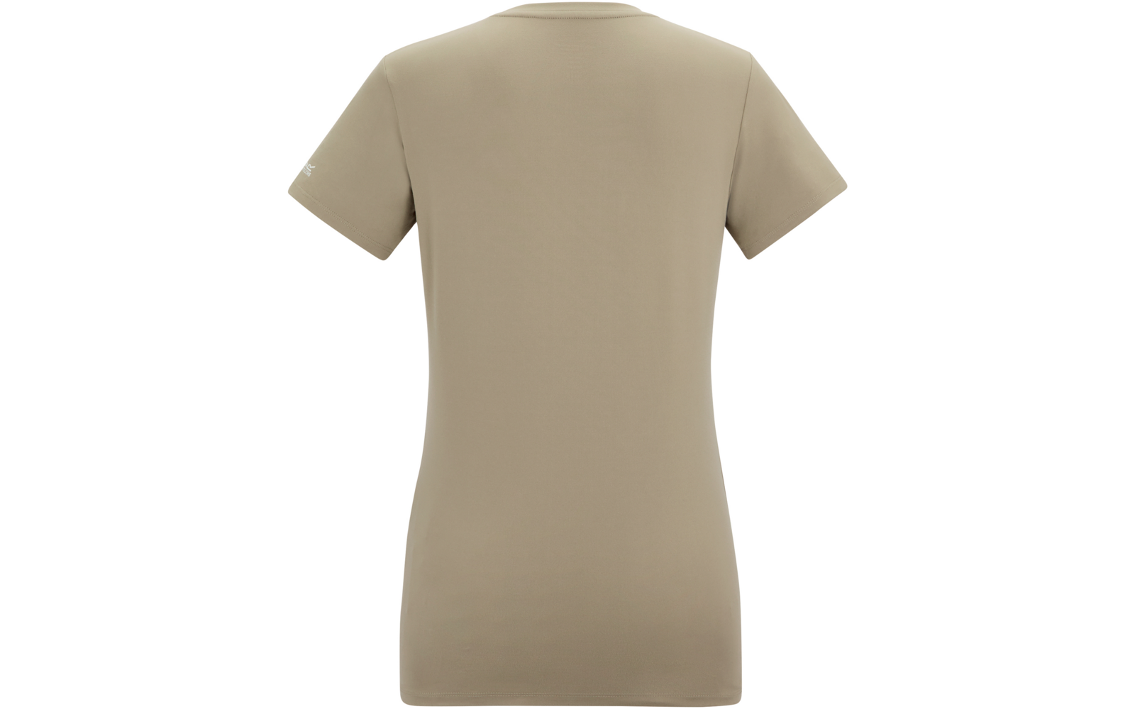 Beiges kurzärmliges T‑Shirt, Rückansicht