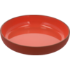 Rote runde Schüssel aus Kunststoff