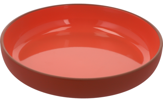 Rote runde Schüssel aus Kunststoff
