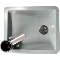 Trelino Splash Waschbecken S mobiles Waschbecken 4.5 Liter mit Holzdeckel anthrazit 