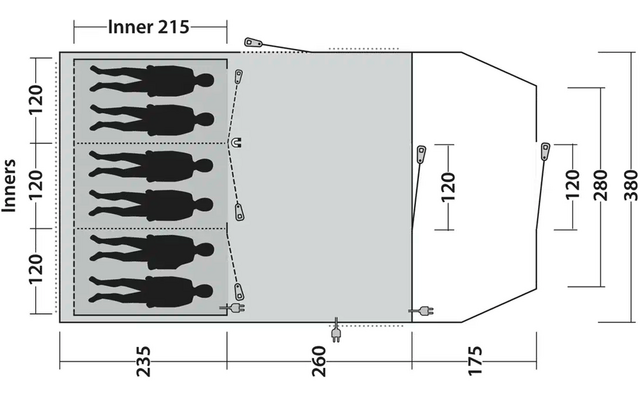 Produktbild Outwell Edmonds 6 TC Tunnelzelt f&uuml;r 6 Personen beige 1
