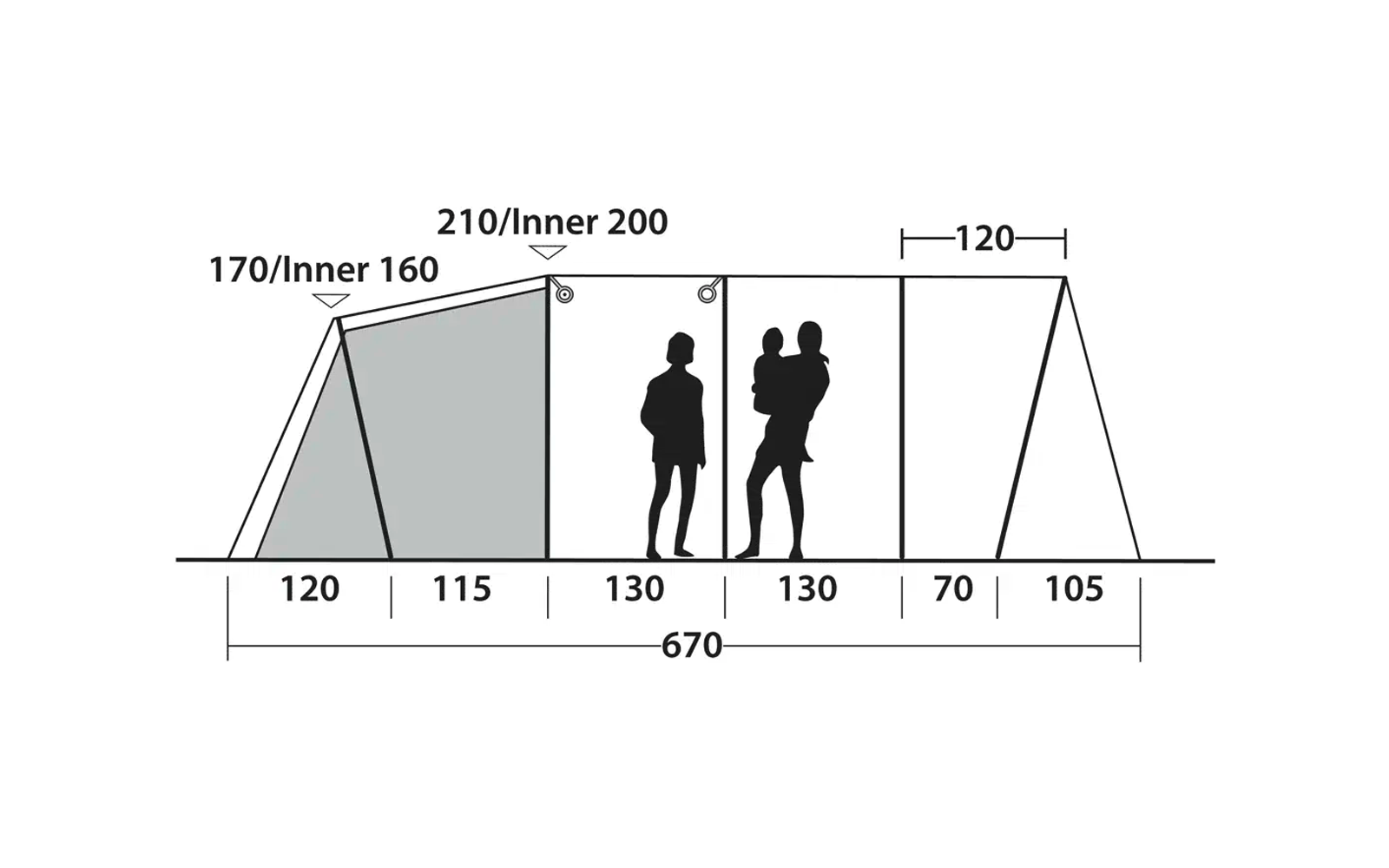 Produktbild Outwell Edmonds 6 TC Tunnelzelt f&uuml;r 6 Personen beige 1