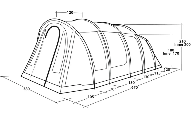 Produktbild Outwell Edmonds 6 TC Tunnelzelt f&uuml;r 6 Personen beige 1