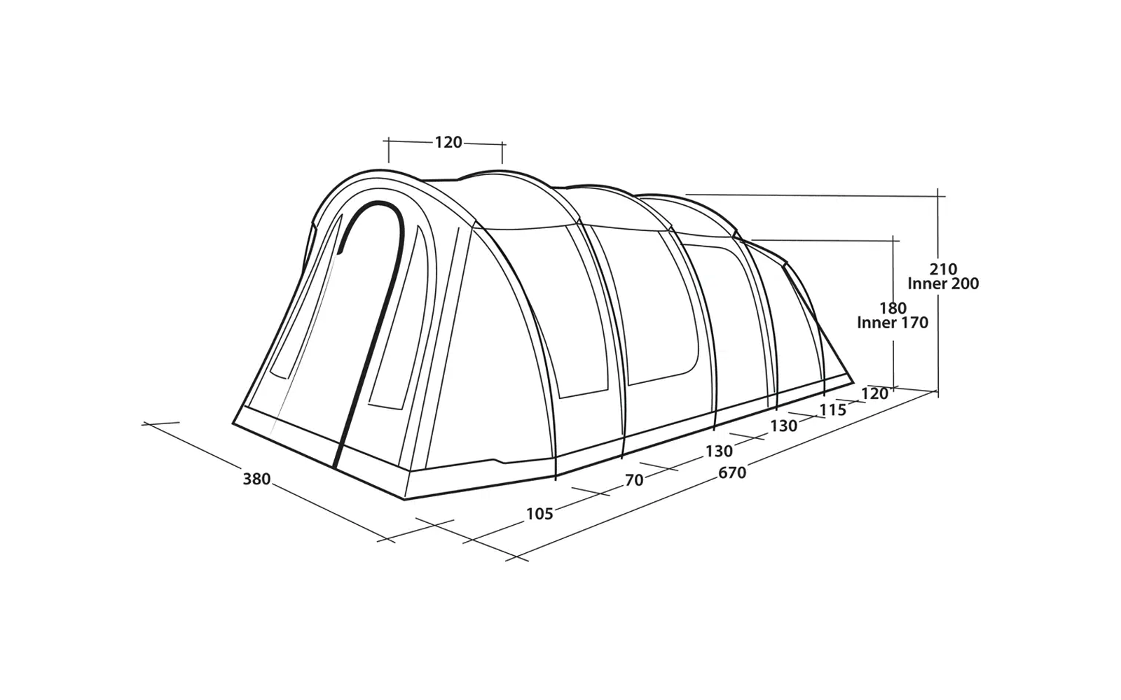Produktbild Outwell Edmonds 6 TC Tunnelzelt f&uuml;r 6 Personen beige 1