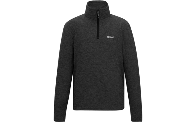 Dunkelgrauer Pullover mit halbem Reißverschluss und Stehkragen